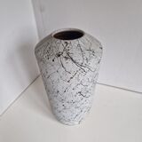 Painted Terracotta Vase with Graphic Pattern