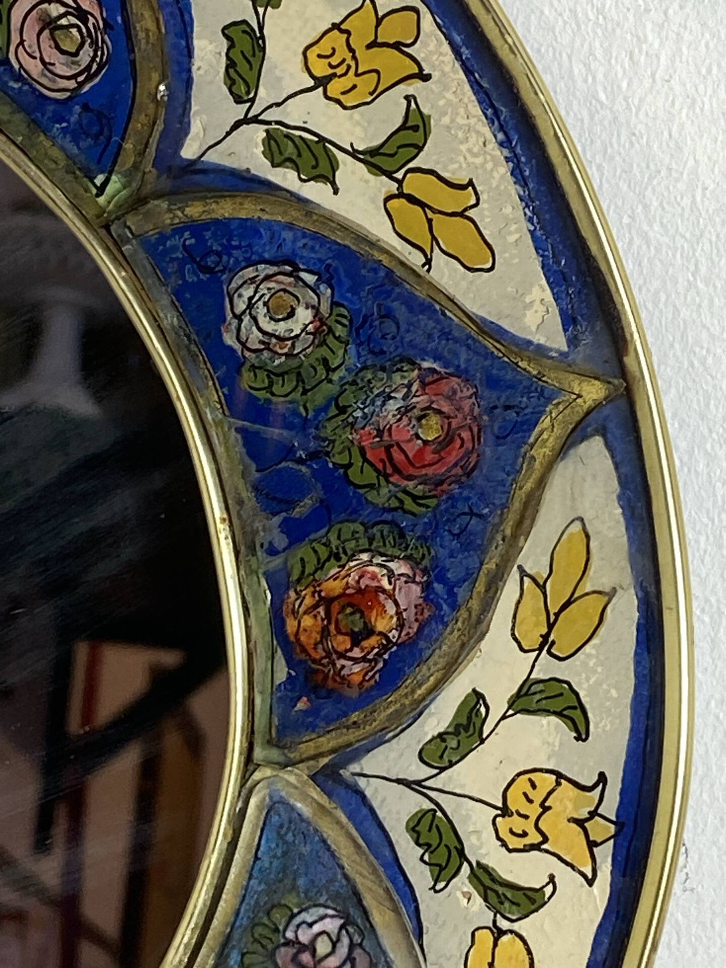 Miroir en bois peint et verre