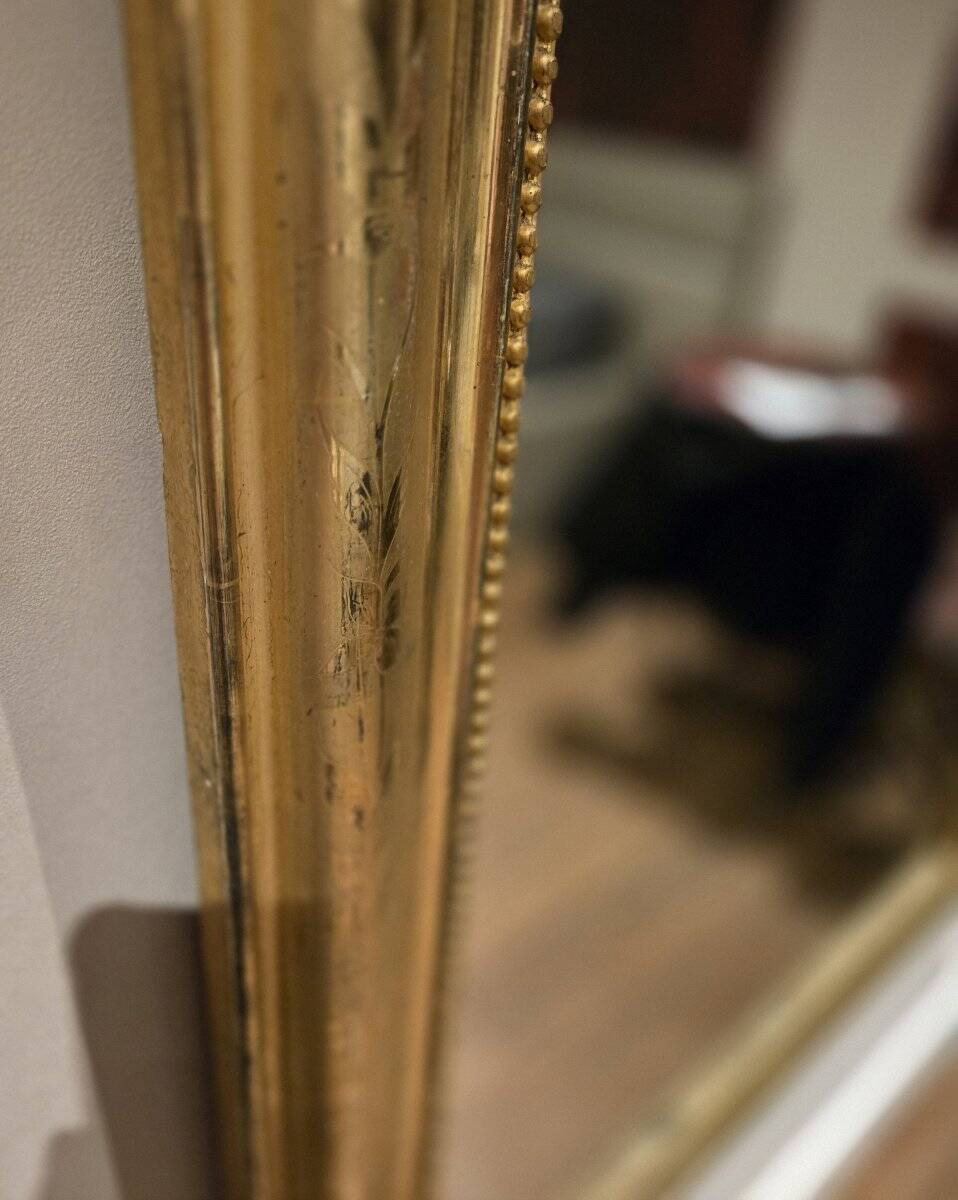 Louis Philippe period mirror in gilded wood