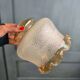 Vintage globe lampshade frosted amber scalloped retro