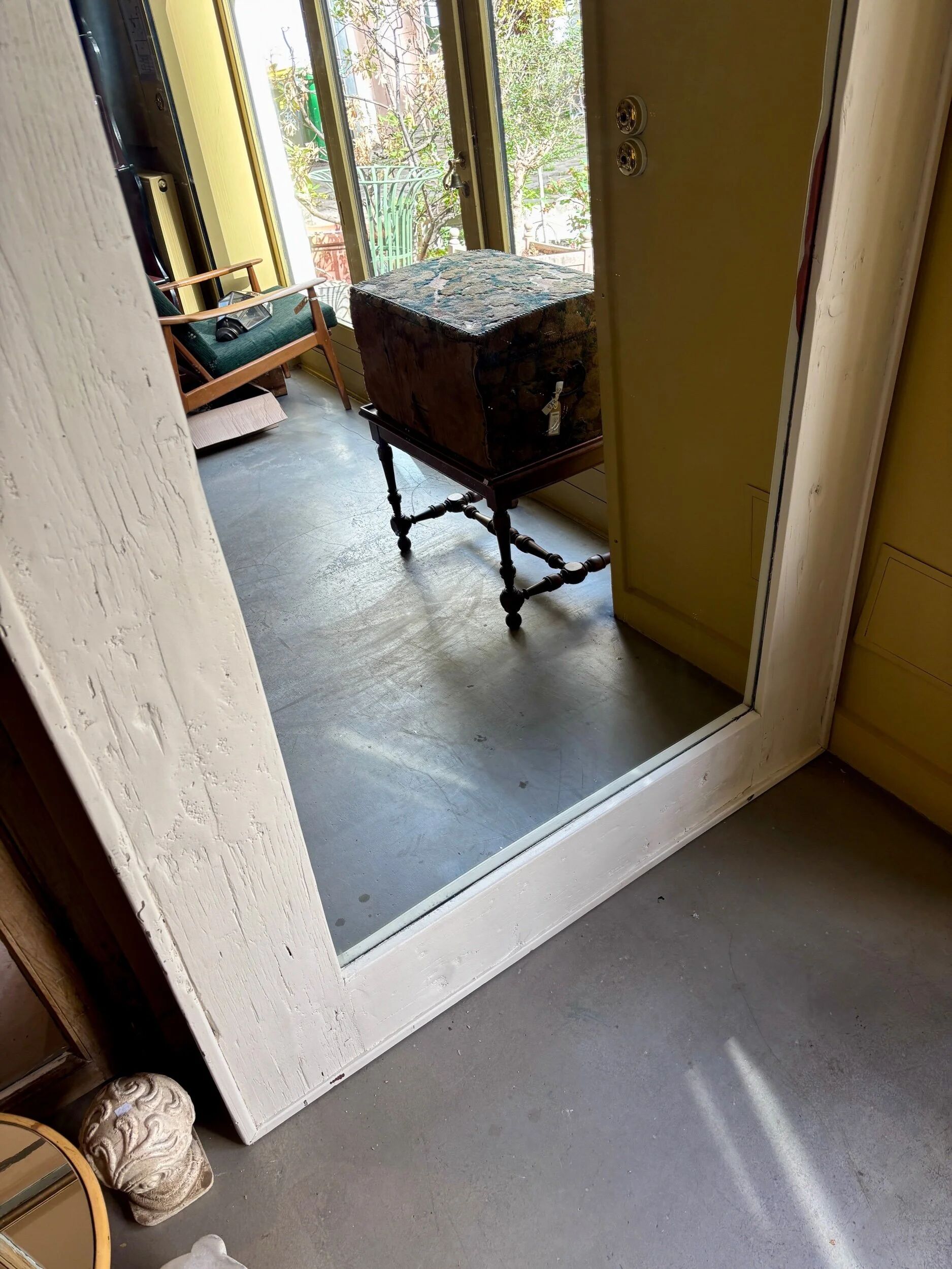 White wooden mirror 245 x 125 cm