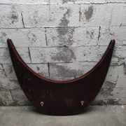 Oval Louis XVI style table with semi-circular extensions.