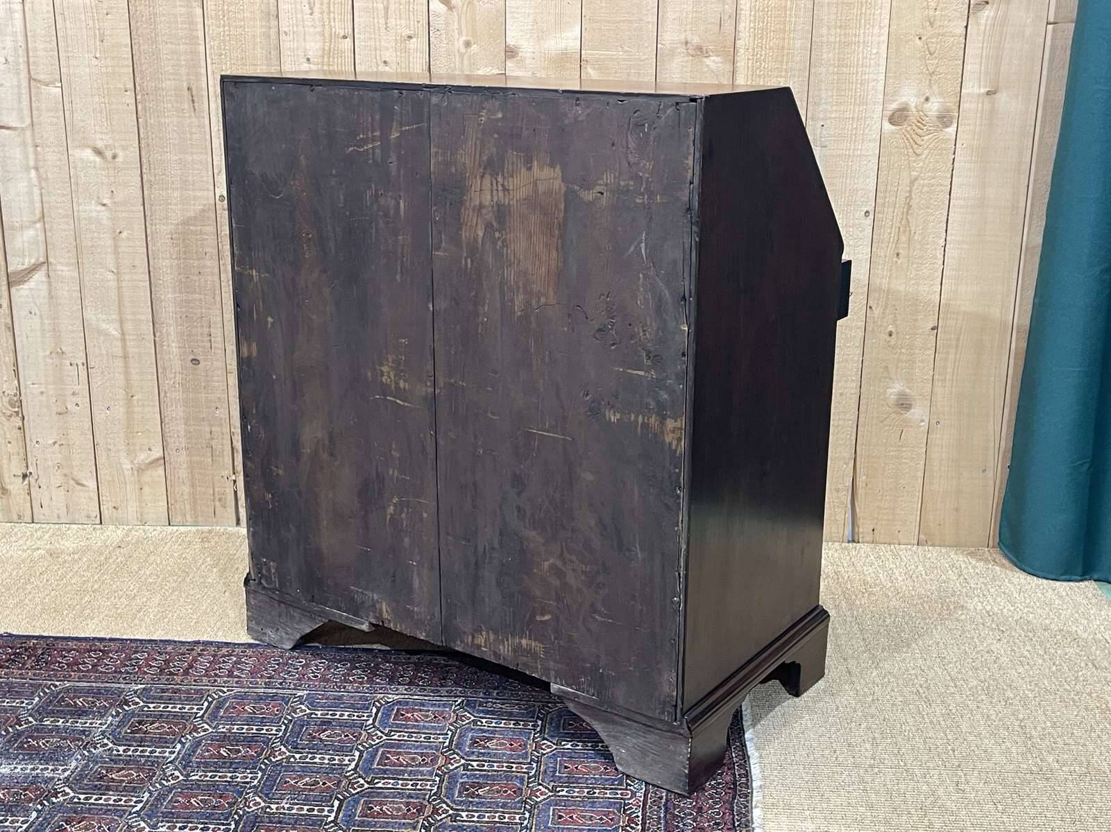 English donkey desk in Georgian style dating from the 19th century in mahogany and oak