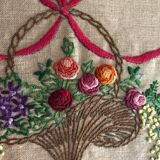 old oval placemat handmade embroidery 36x50