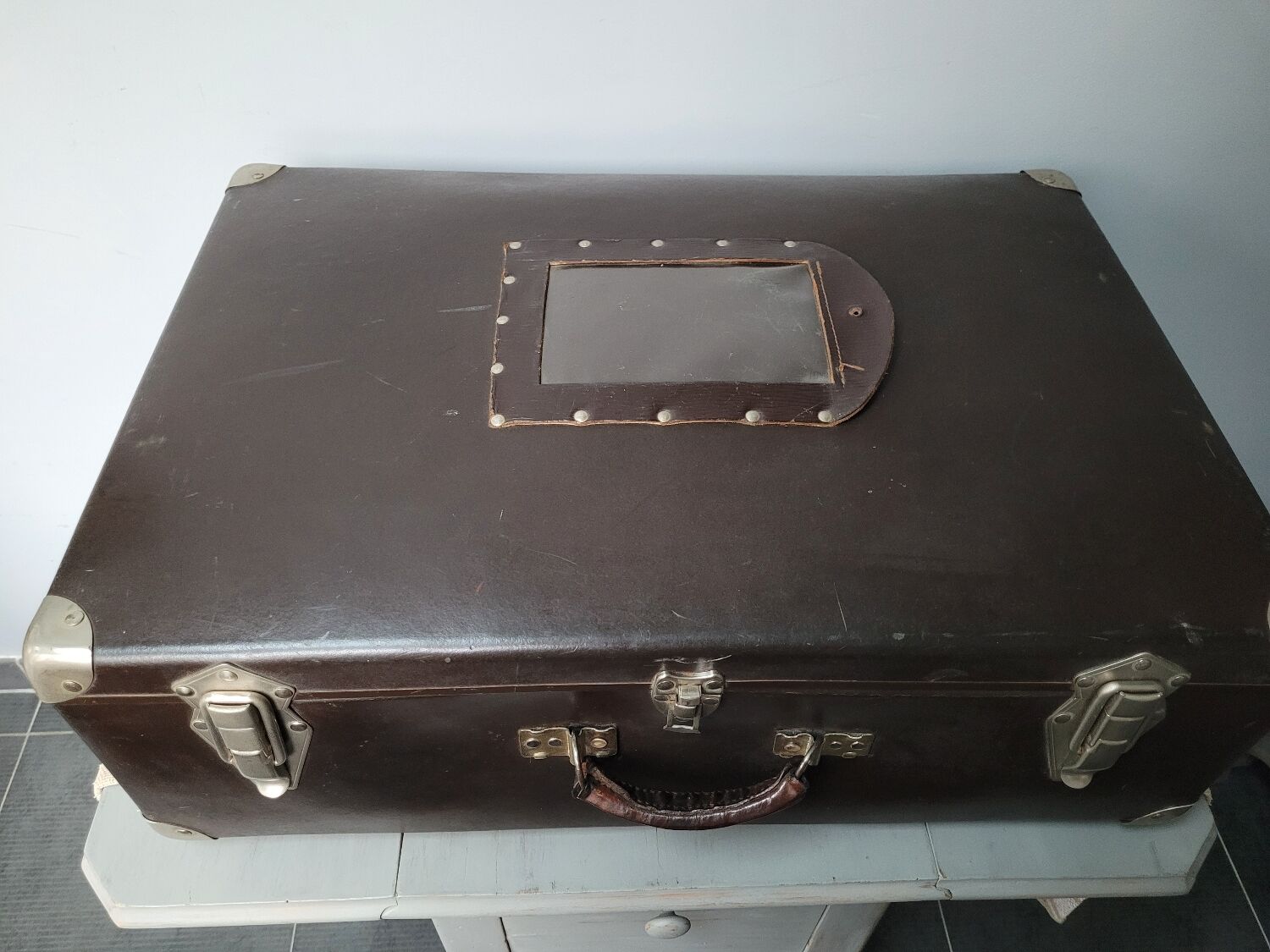 Antique cardboard suitcase