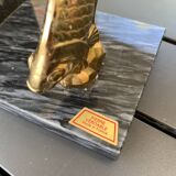 Pair of marble and brass bookends