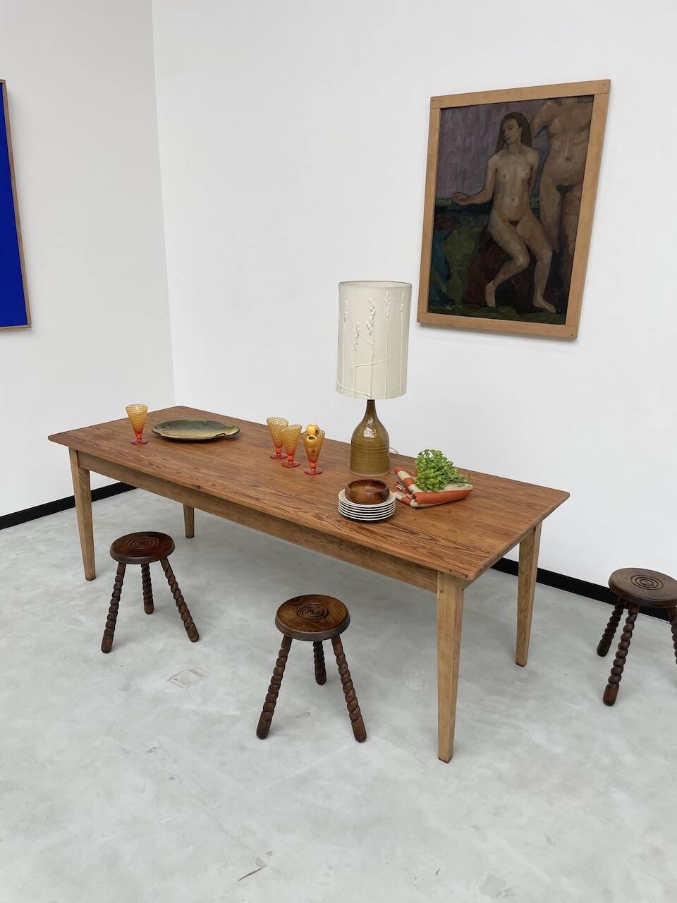 Pine and oak farmhouse table 220 cm