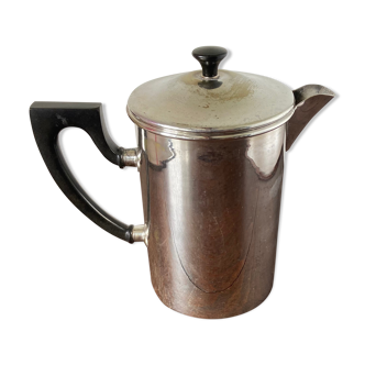 Old silver metal piston coffee maker