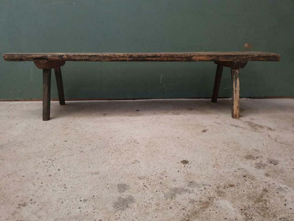Wooden bench with deep seat
