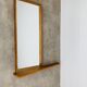 Scandinavian mirror with asymmetrical shelf in wood, 1960s