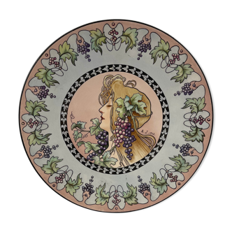 Art Nouveau  decorative dish signed A.J 1905 Jugendstil Secese Szecessziós