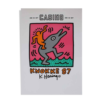 Affiche Originale de 1987 Keith Haring  - Knokke - Casino