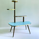Table Desserte ètagère door vintage plant, 50s, blue gray Yellow Red