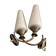 Pair of 50-60 bi-tone brass and bronze wall light
