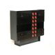 Vintage black Brutalist bar cabinet / sideboard