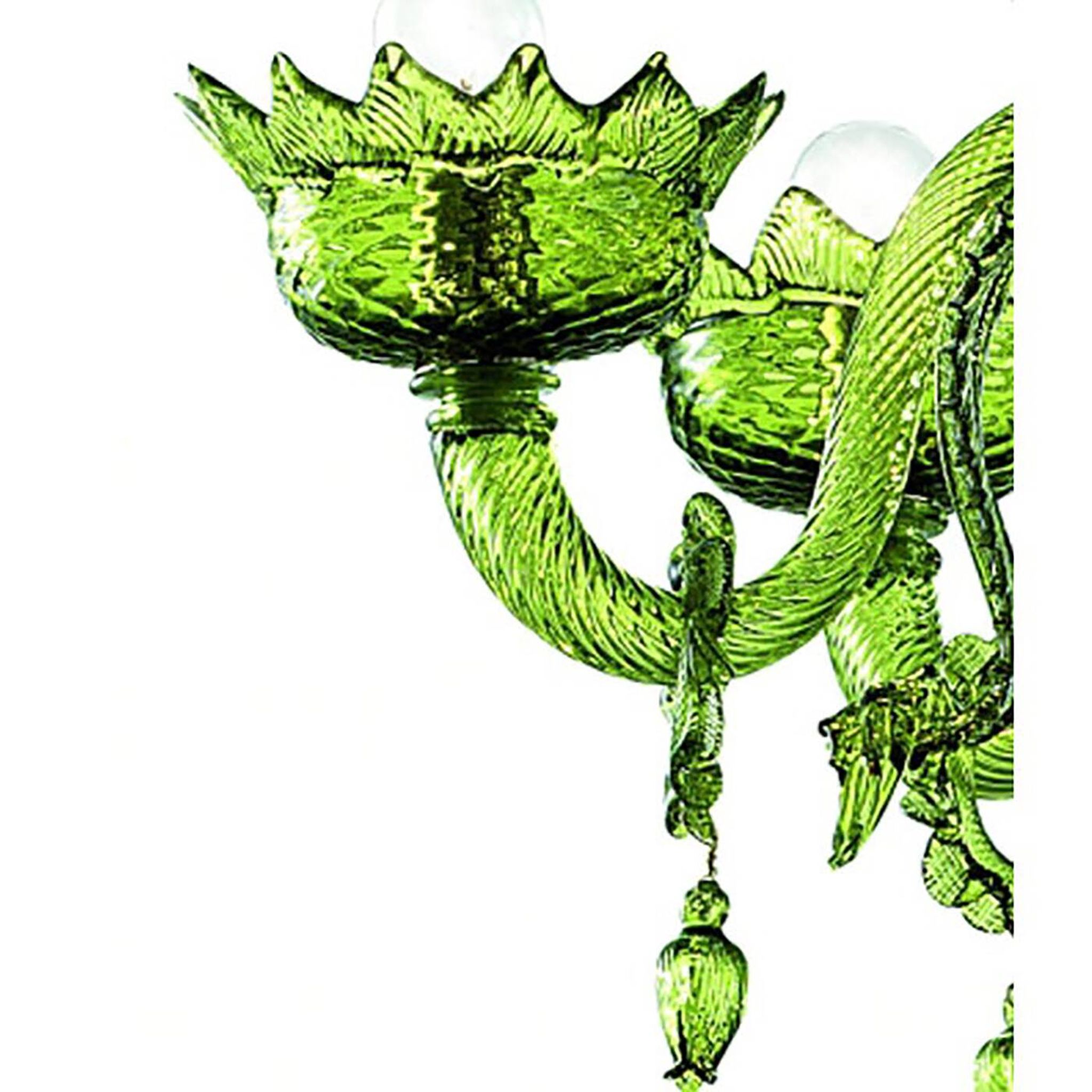 Contemporary Translucent Green Murano Style Glass Chandelier