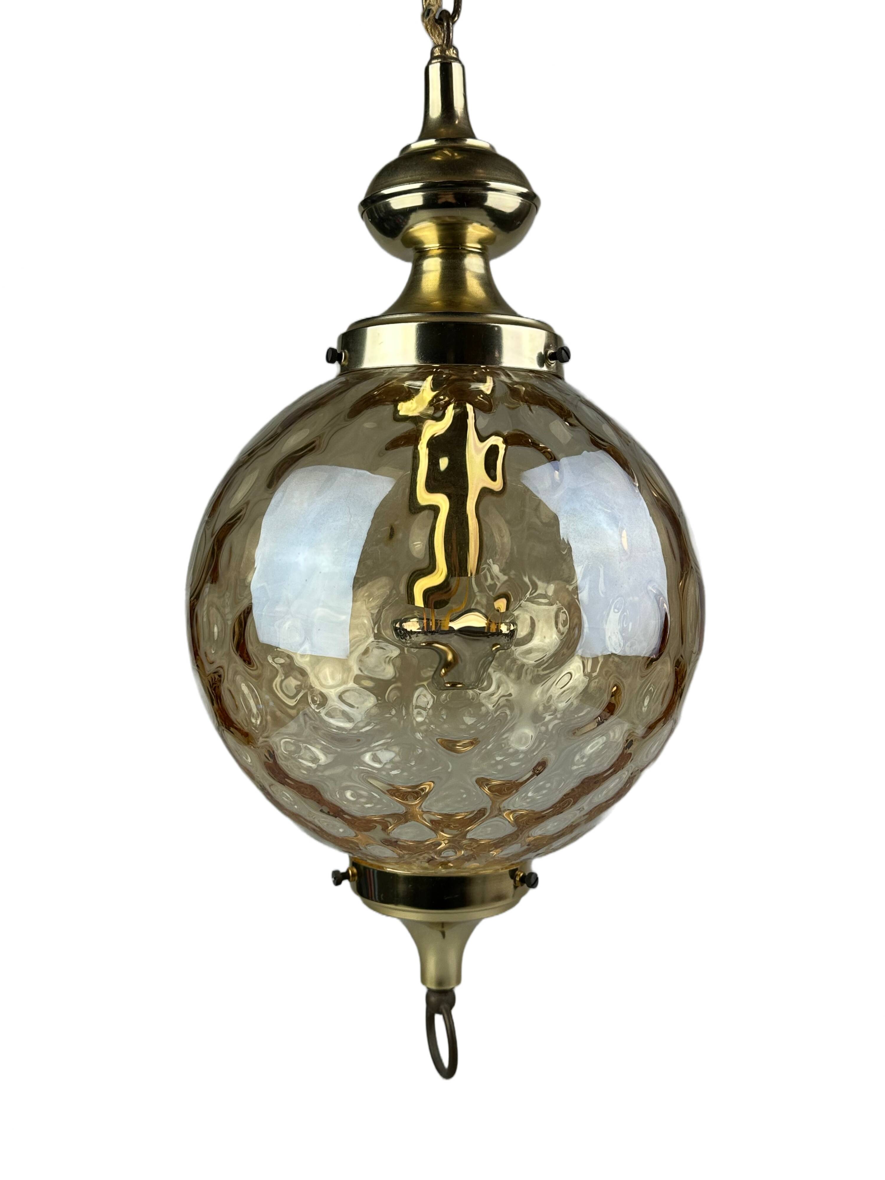 60s 70s ceiling lamp hanging lamp by Glashütte Limburg Germany Space Age