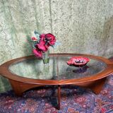 Table basse vintage rétro vintage ovale en teck par GPlan 1960