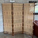 Bamboo and macramé screen 1970, screen