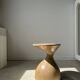 Solid wood side table (monoxyl) organic shape natural color