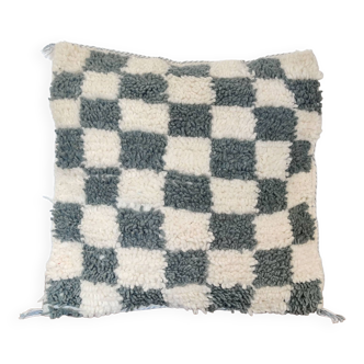 Coussin berbère Damier Gris Béni Ouarain