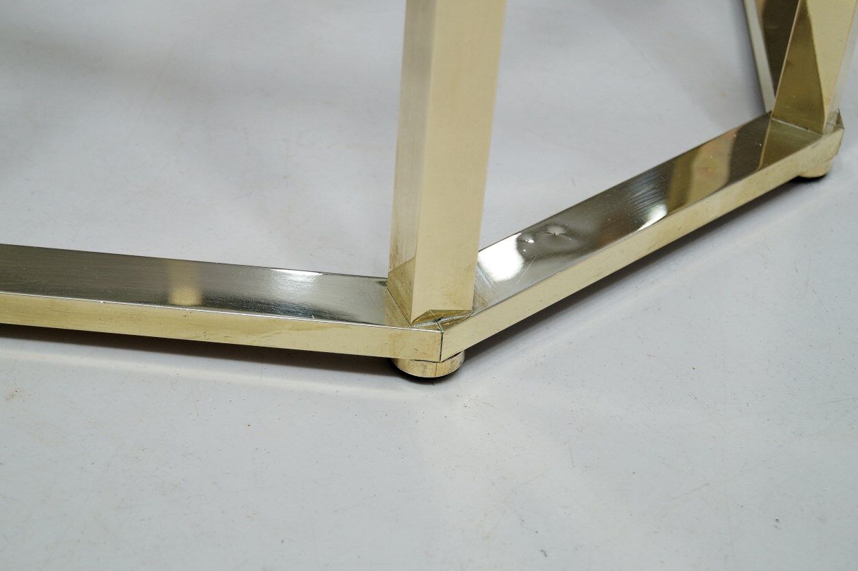 Brass  Italian coffee table by Romeo Rega, 1970s