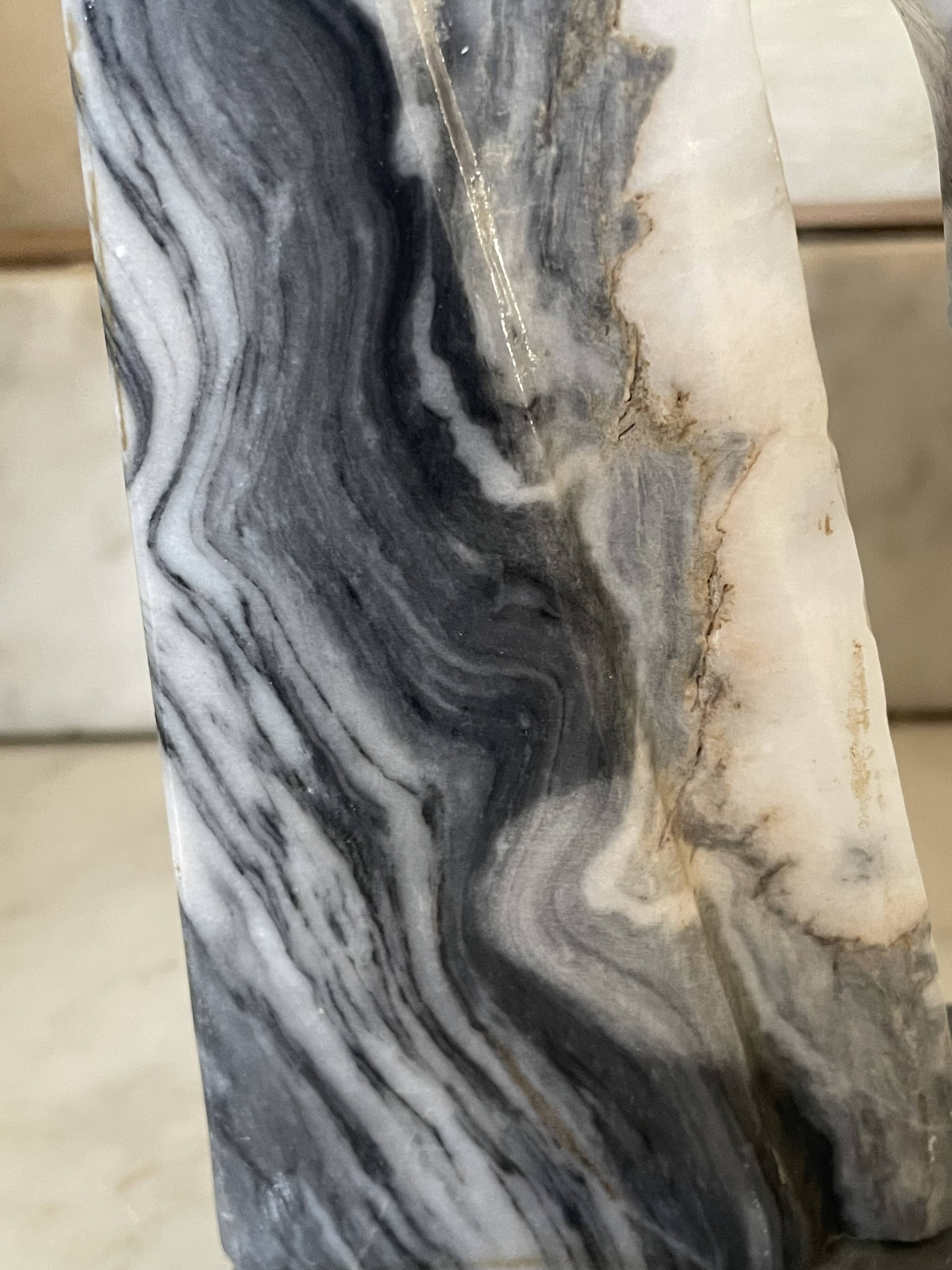 Pair of vintage marble horse head bookends