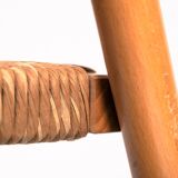 Chaises pliantes vintage italiennes avec siège en paille, set de 3