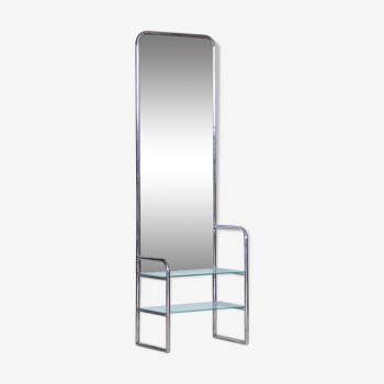 Miroir Bauhaus par Mucke-Melder, acier chromé, Tchéquie, années 1930