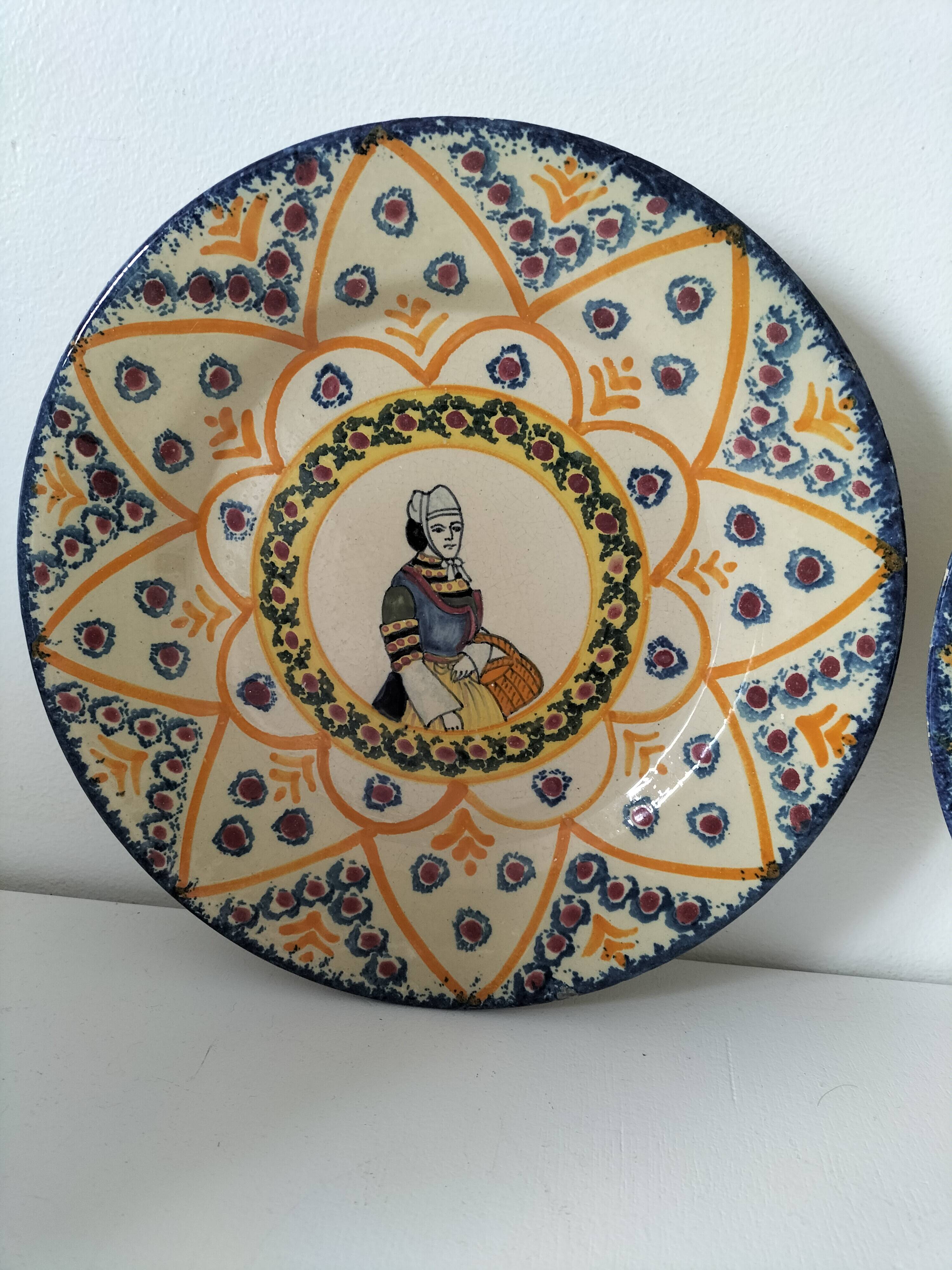 Duo of Henriot Quimper plates