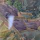 Watercolor Signed Emile Rondinet, woman resting in a Framed Garden