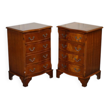 Tables de Chevet Style Géorgien avec Tiroirs, Set de 2