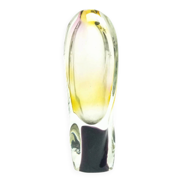 Mid-century modern vase, glass, designed by I. Suhajek, Czechoslovakia, 1960s