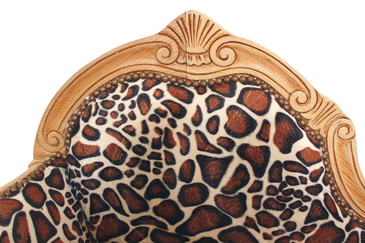 1970s armchair telephone cabinet - leopard giraffe fabric