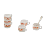 ARCOPAL France coffee cup service SCANIA, vintage, flowers