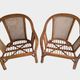 Pair of vintage rattan and cane armchairs – 1960s/70s Pair of f