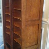 Double oak curtained filing cabinet