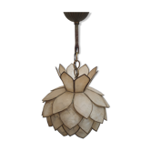 Suspension fleur de lotus en nacre et laiton