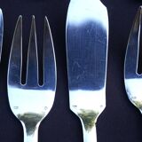 12 Silver Plated Fish Cutlery Sets (Forks + Knives)