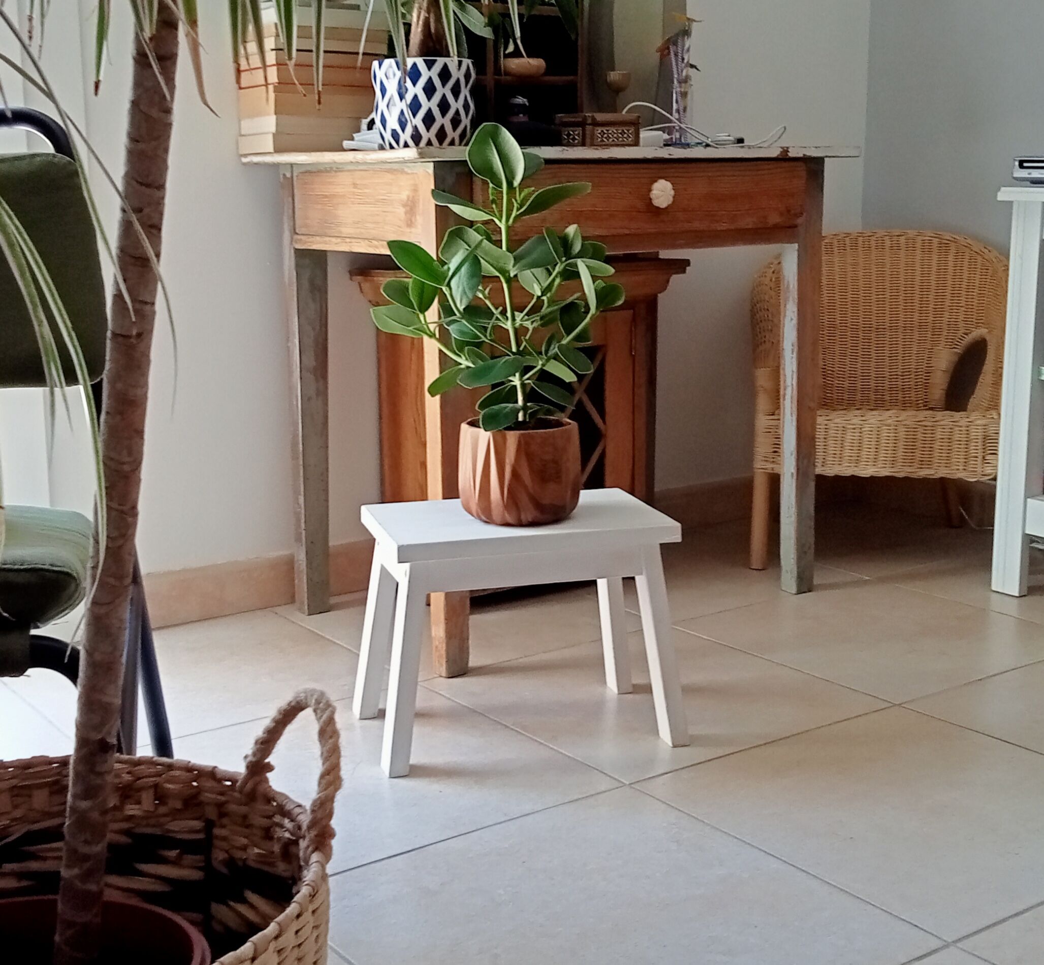 Vintage plant carry stool