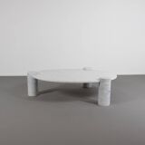 Large Impressive Carrara Marble Coffee Table Made in Italy, 1970s