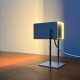 Mid-century minimalist German table lamp in cube by Kaiser Idell Leuchten, 1960s.