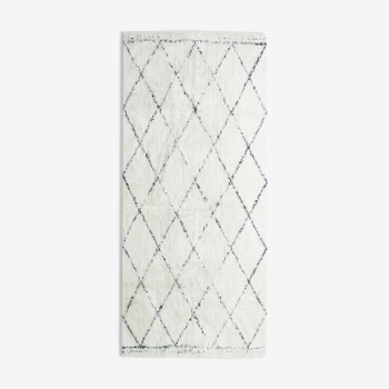 Tapis berbere 80 x 180 cm blanc losange noir