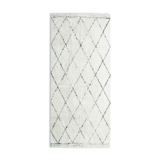 Tapis berbere 80 x 180 cm blanc losange noir