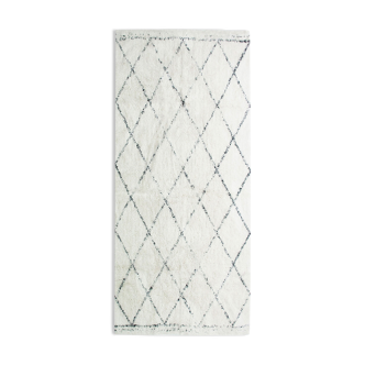 Berber carpet 80 x 180 cm black diamond white