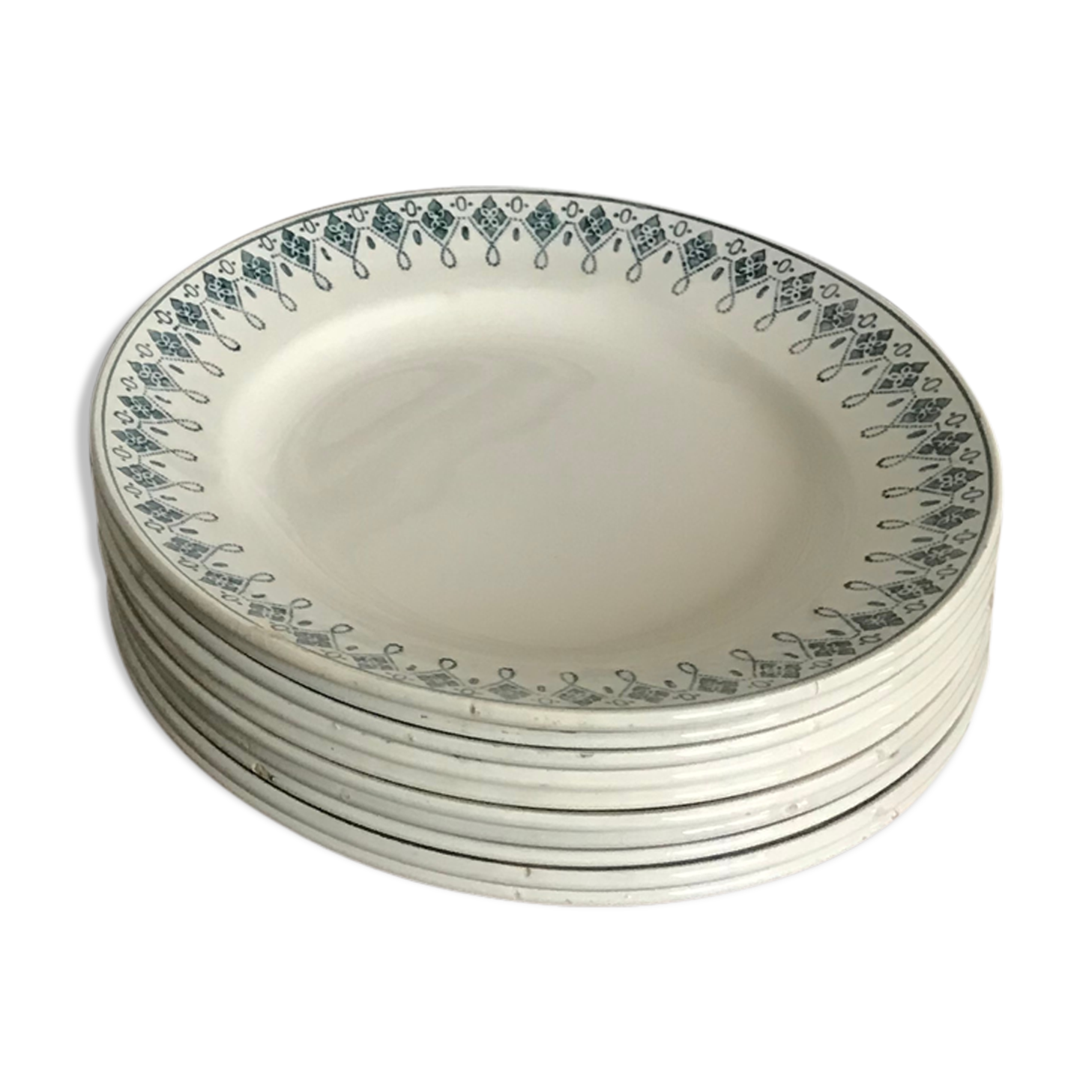 Ten old St Amand plates
