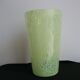 Glass vase or clichy crystal speckled yellow/green