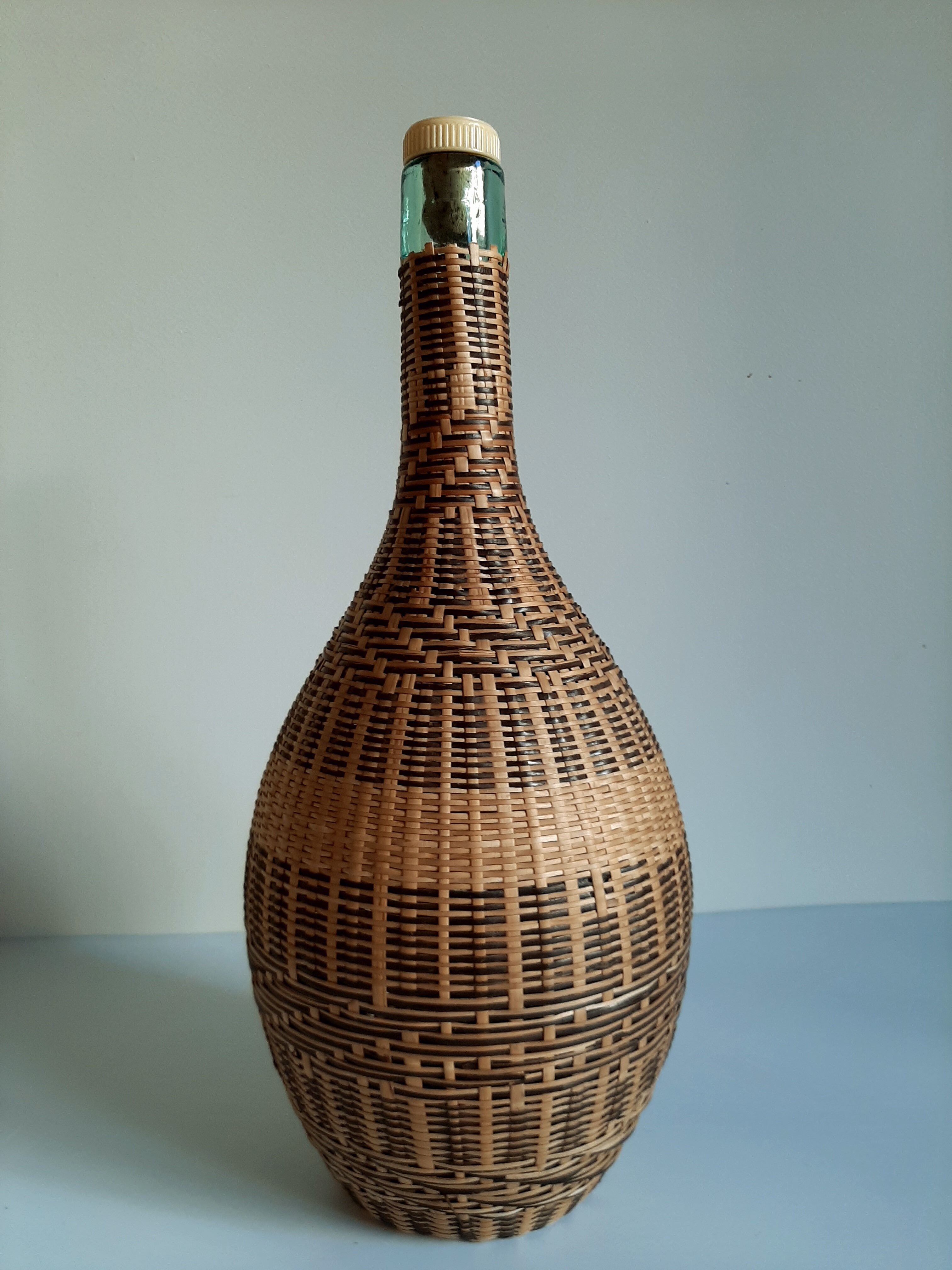 Wicker rattan bottle