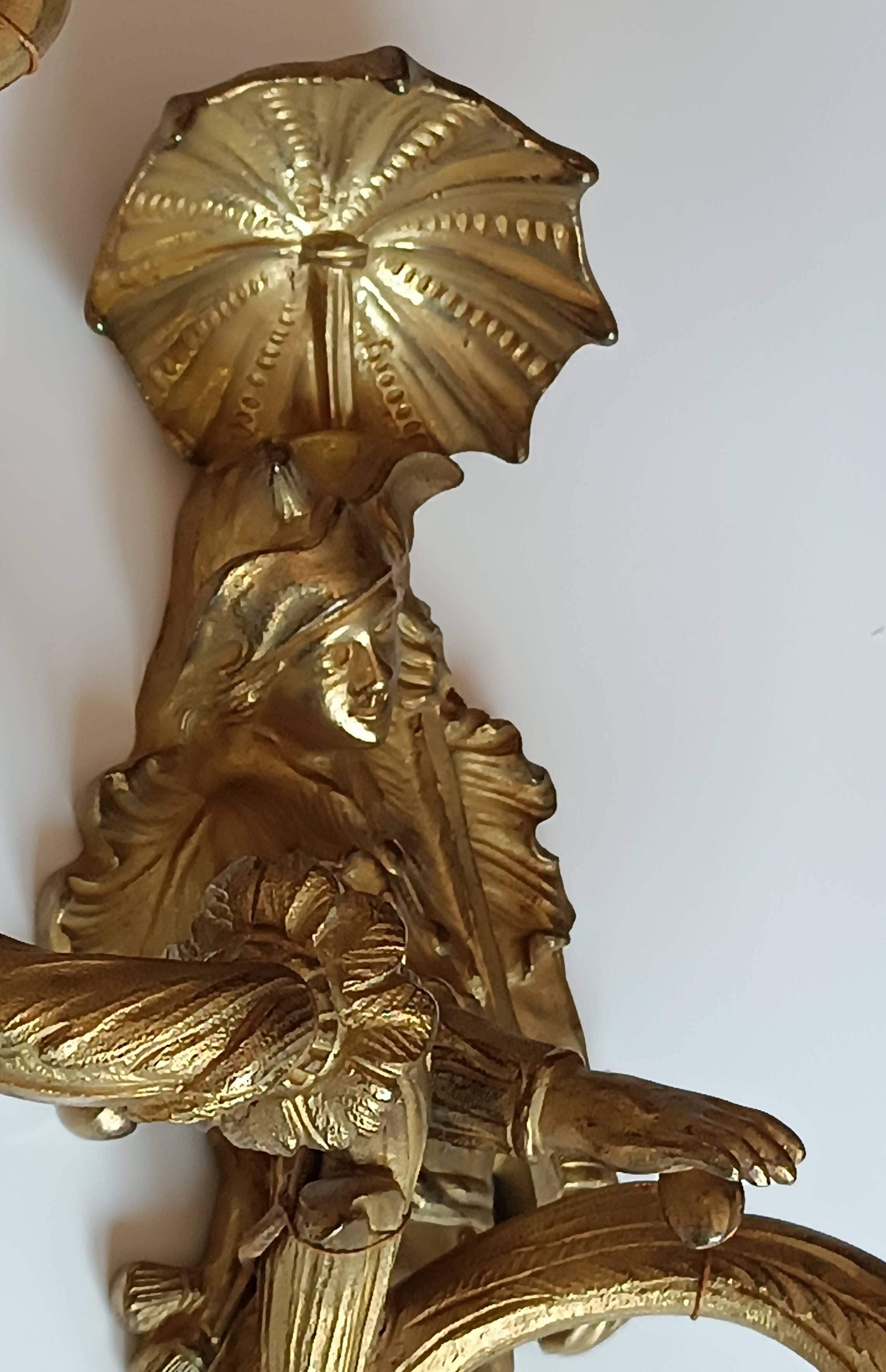 Pair of Regency style gilt bronze wall lights