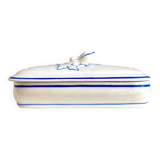 White, blue and gold porcelain comb box